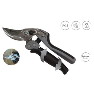 Kamikaze Advance KM1-MR Döner Saplı Profesyonel Budama Makası – SK-5 Japon Çeliği, 25 mm Kesim Kapasitesi, Kılıflı