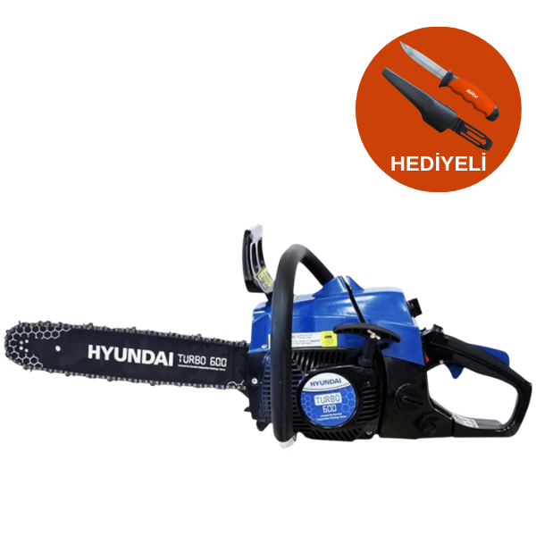 Hyundai Turbo 600 Motorlu Testere | 45cc 2.6HP Benzinli Testere – Welkut WS50 Çok Amaçlı Ağır İş Bıçağı Hediyeli
