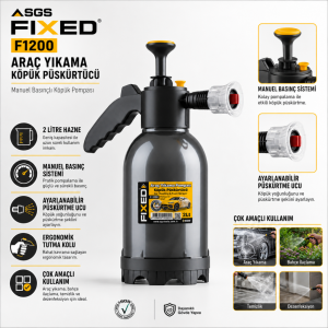 SGS FIXED F1200 Basınçlı Köpük Püskürtücü 2 Litre Araç Yıkama ve İlaçlama Pompası