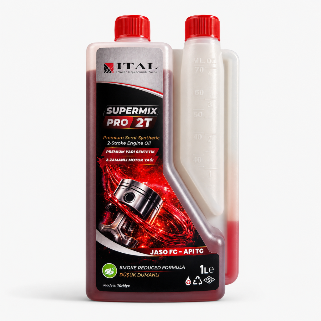 ITAL Supermix Pro 2T 1 Litre Ölçekli Yarı Sentetik 2 Zamanlı Motor Yağı Kırmızı