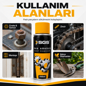 SGS Pas Sökücü Sprey 200 ml Aerosol Metal Yüzey Temizleyici ve Bakım Spreyi