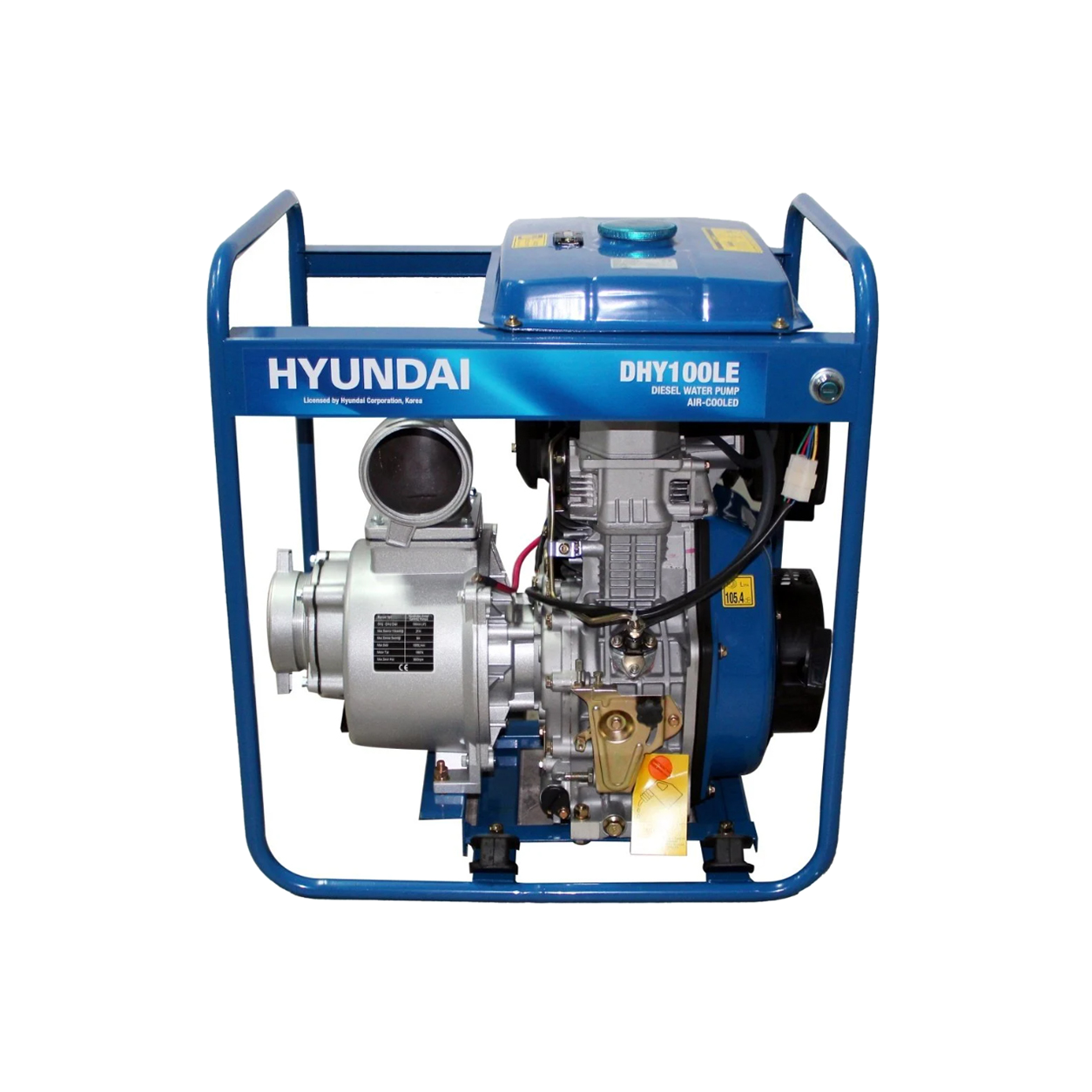 Hyundai DHY100LE 4 İnç 11 HP Dizel Marşlı Su Motoru – 96 m³/Saat Büyük Depolu