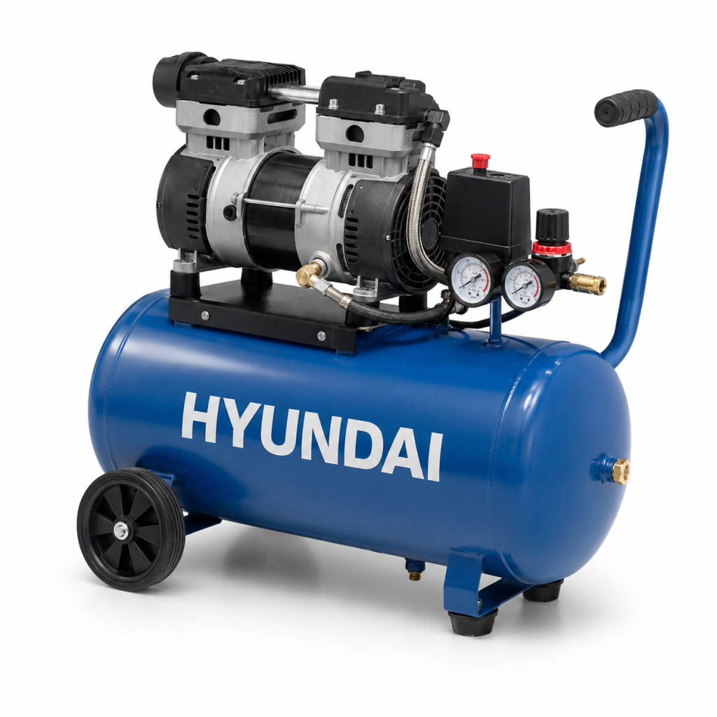 Hyundai KM2250 Sessiz Yağsız Hava Kompresörü 50 Litre 2 HP 8 Bar