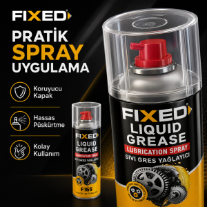 SGS Fixed F165 Sıvı Gres Yağlayıcı Sprey 400 ml Hareketli Parça ve Zincir Yağlayıcı