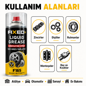 SGS Fixed F165 Sıvı Gres Yağlayıcı Sprey 400 ml Hareketli Parça ve Zincir Yağlayıcı