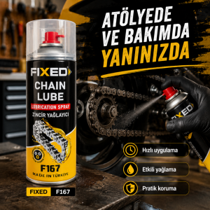 SGS FIXED F167 Zincir Yağlayıcı Sprey 400 ml Motosiklet, Bisiklet, Motorlu Testere Zincir Bakım Yağı