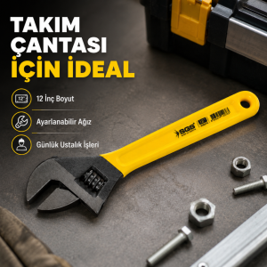 SGS Kurbağacık Anahtar 12 İnç Ayarlı İngiliz Anahtarı
