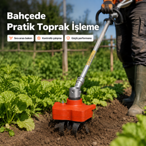 Farmart MK2 Tırpan Çapa Aparatı 2 Bıçaklı Mikro Toprak İşleme Başlığı
