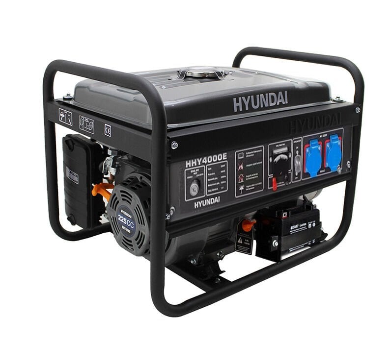 Hyundai HHY4000E Benzinli Jeneratör 4.4 kVA Monofaze 220V Marşlı 15L Bakır Sargı