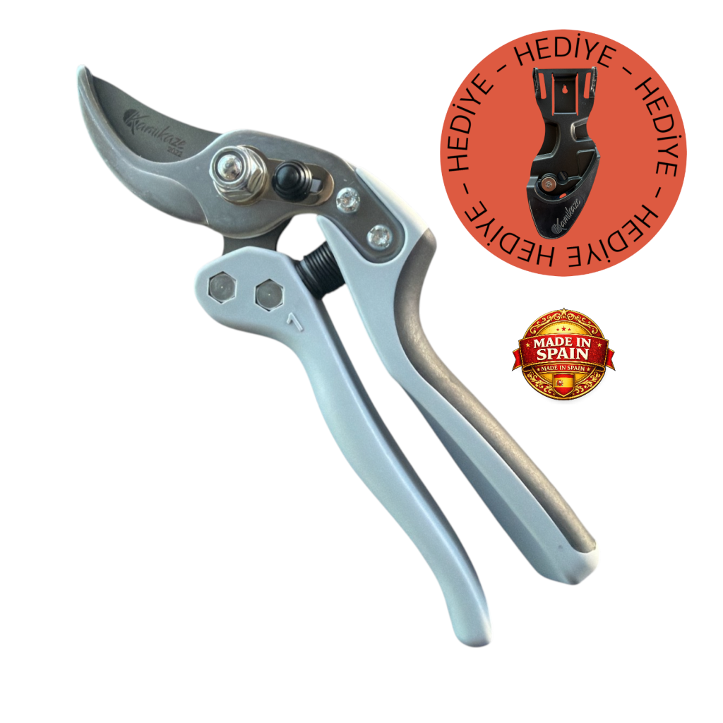 Kamikaze KM1-M Tek El Budama Makası 20 mm – SK5 Çelik Bıçak, Polyamid Fiber Sap