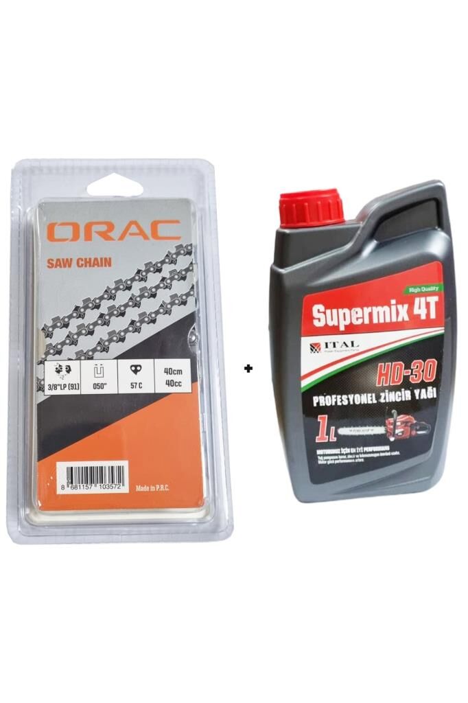 Orac Kesik Zincir 91 1.3mm 28.5 Diş Köşeli + 1 Litre Zincir Yağı