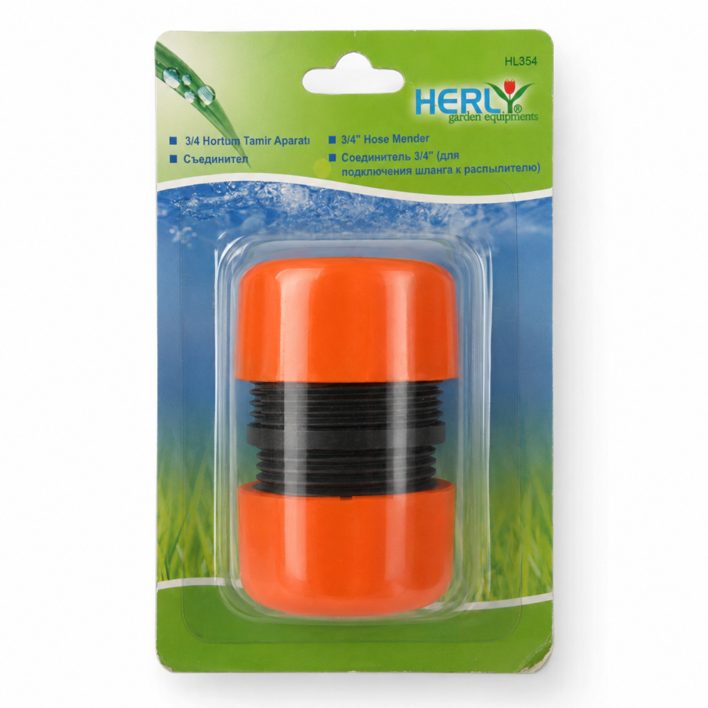 HERLY HL354 3/4 Hortum Tamir Aparatı Bahçe Sulama Hortumu Birleştirme Ek Parçası Onarım Bağlantısı