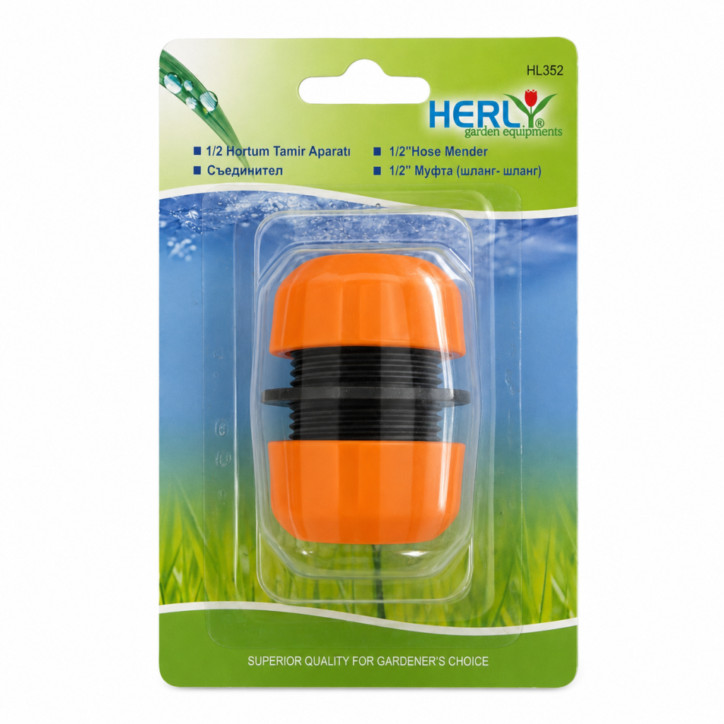 Herly HL352 1/2 İnç Hortum Tamir Aparatı Bahçe Hortumu Birleştirici