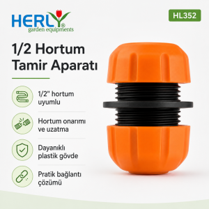 Herly HL352 1/2 İnç Hortum Tamir Aparatı Bahçe Hortumu Birleştirici