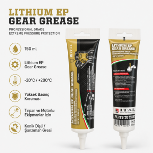 ITAL Lithium EP Gear Grease 150 ml Tırpan Gresi Redüktör Dişli Kutusu Gresi EP Lityum Gres
