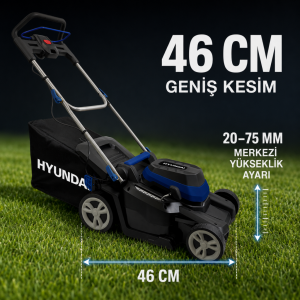 Hyundai C4608A 2000W 46 cm Elektrikli Çim Biçme Makinesi 55 L İtmeli