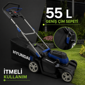 Hyundai C4608A 2000W 46 cm Elektrikli Çim Biçme Makinesi 55 L İtmeli