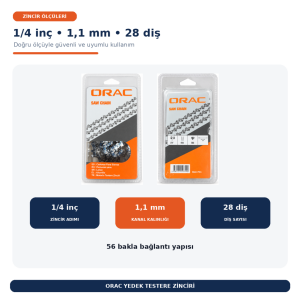 Orac 1/4'' 1,1 mm 28 Diş Yedek Zincir HCS510XP ve HCST210 Uyumlu