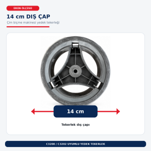 Elektrikli Çim Biçme Makinesi Tekerleği C3200 ve C3202 Uyumlu