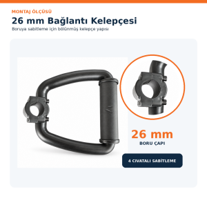 Benzinli Tırpan Pilot Kol 26 mm BG430 ve 520 Sırt Tipi Modellerle Uyumlu