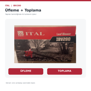 Ital IBV280 Benzinli Yaprak Üfleme ve Toplama Makinesi 27,2 cc 45 L