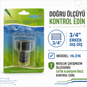 Herly HL316 3/4'' Erkek Dişli Musluk ve Hortum Adaptörü
