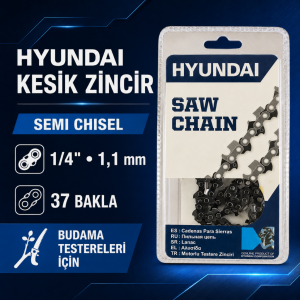 Hyundai Kesik Testere Zinciri 1/4'' 1,1 mm 18,5 Diş 37 Bakla