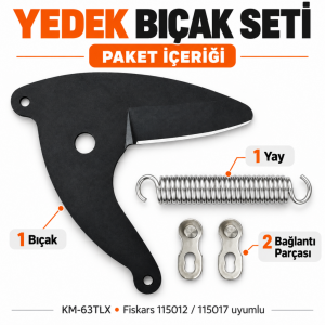 KM-63TLX, Fiskars 115012 ve 115017 Uyumlu Yedek Bıçak Seti