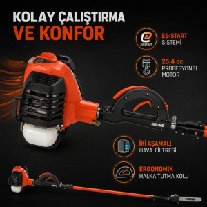 Echo PPT-2620ES Benzinli Teleskopik Yüksek Dal Kesme Testeresi 25,4 cc 30 cm