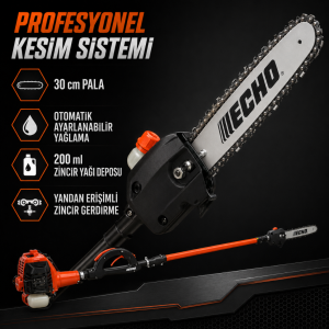 Echo PPT-2620ES Benzinli Teleskopik Yüksek Dal Kesme Testeresi 25,4 cc 30 cm