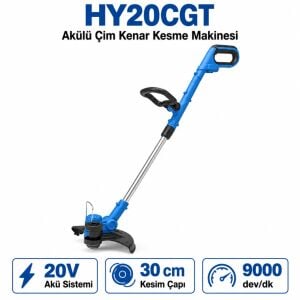 Hyundai 37 cm Akülü Çim Biçme ve Kenar Kesme Seti HY40CLM37 + HY20CGT 2x4 Ah Akü ve Şarj Dahil