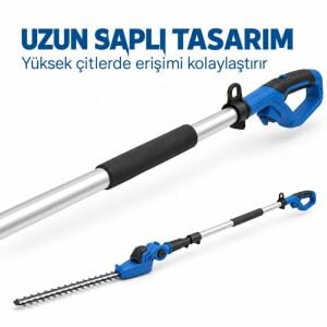 Hyundai HY20CPHT 20V Max Akülü Uzun Saplı Çit Budama Seti 4 Ah Akü ve Şarj Cihazı Dahil
