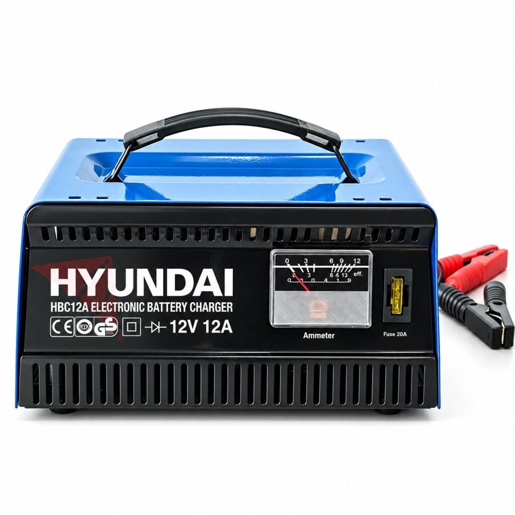 Hyundai HBC12A 12V 12A Otomatik Akü Şarj Cihazı 16–200Ah Ampermetreli