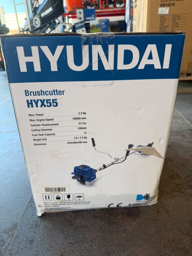 Hyundai HYX55T Benzinli Yan Tırpan 51.7 cc 3 HP Çalı Tırpanı (Sadece Motor Gönderilecektir) Teşhir Ürünü