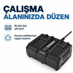 Hyundai C20-4D 20V Max 4A Çift Portlu Akü Şarj Cihazı