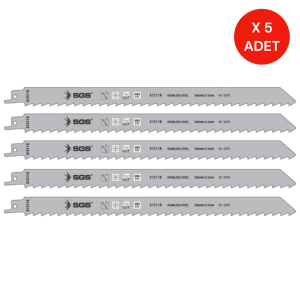 SGS S1211K Tilki Kuyruğu Testere Bıçağı 300 mm Paslanmaz 3 TPI 5’li Set