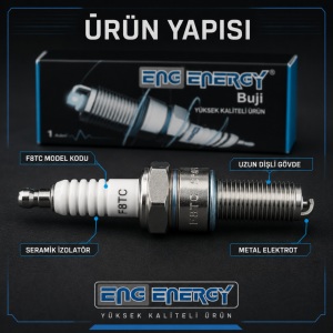 Eng Energy Honda Tipi F8TC Uzun Paso 4 Zamanlı Motor Bujisi 10’lu Paket