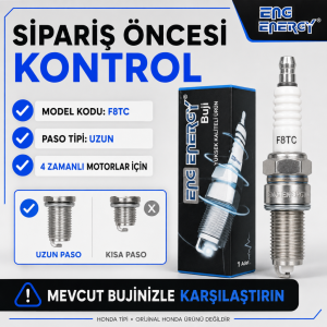 Eng Energy Honda Tipi F8TC Uzun Paso 4 Zamanlı Motor Bujisi 10’lu Paket