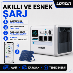 Loncin EP1650-3 1650 W 1024 Wh LiFePO₄ Taşınabilir Güç İstasyonu