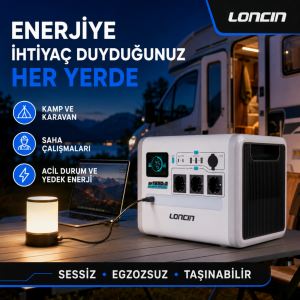 Loncin EP1650-3 1650 W 1024 Wh LiFePO₄ Taşınabilir Güç İstasyonu