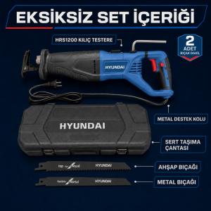 Hyundai HRS1200 1200 W Devir Ayarlı Kılıç Testere 230 mm Çantalı