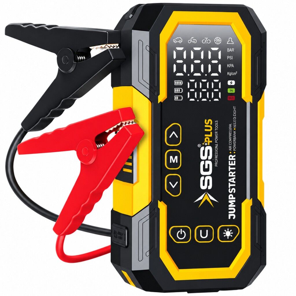SGS 5399 16,8V 12000 mAh 4’ü 1 Arada Dijital Hava Kompresörü ve Akü Takviye Cihazı 150 PSI