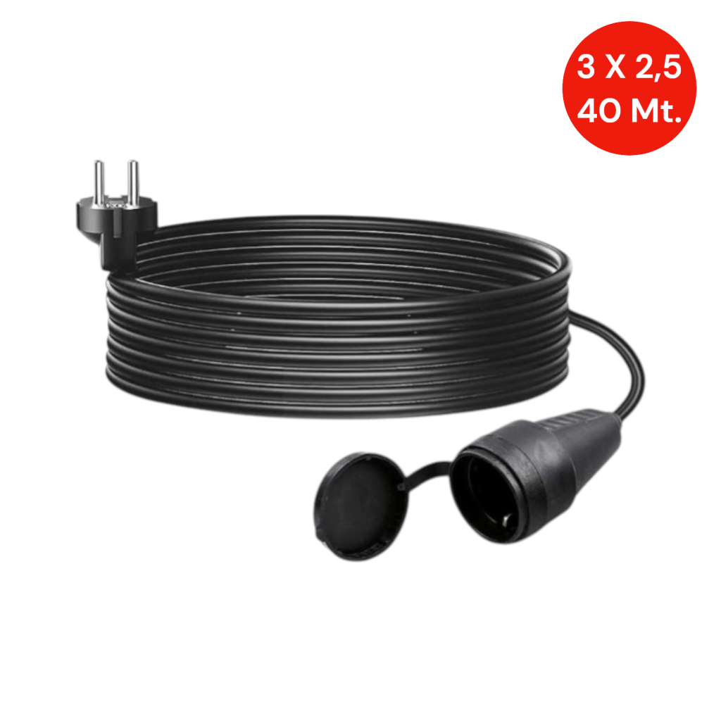 SGS 3x2,5 mm² 40 Metre Uzatma Kablo Tekli Dişi Priz – Elektrikli Çim Biçme Makinesi İçin