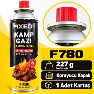Fixed 227 g Bütan Propan Kamp Gazı Kartuşu F780 Hyundai KB-100 Sisleme Makinesi Uyumlu
