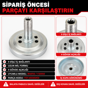 BG650 CG650 Uyumlu 9 Dişli Balata Tası YOT.6500203