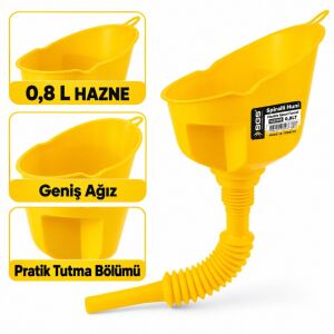 SGS Spiralli Huni 0,8 L Esnek Uçlu Sıvı Aktarma Hunisi