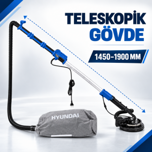 Hyundai HSD710 Alçıpan Zımpara Makinesi 710 W – 225 mm Teleskopik
