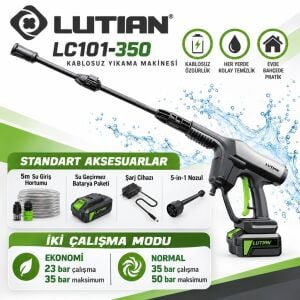 Lutian LC101-350 Akülü Basınçlı Yıkama Makinesi 350W 50 Bar Maksimum Basınç