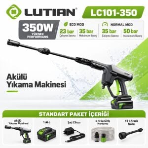 Lutian LC101-350 Akülü Basınçlı Yıkama Makinesi 350W 50 Bar Maksimum Basınç