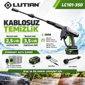 Lutian LC101-350 Akülü Basınçlı Yıkama Makinesi 350W 50 Bar Maksimum Basınç